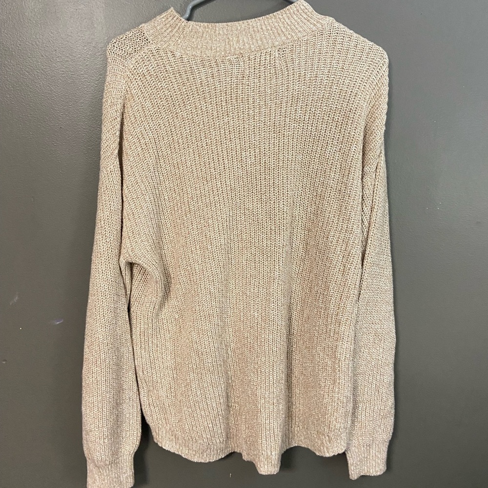 tan mock neck sweater